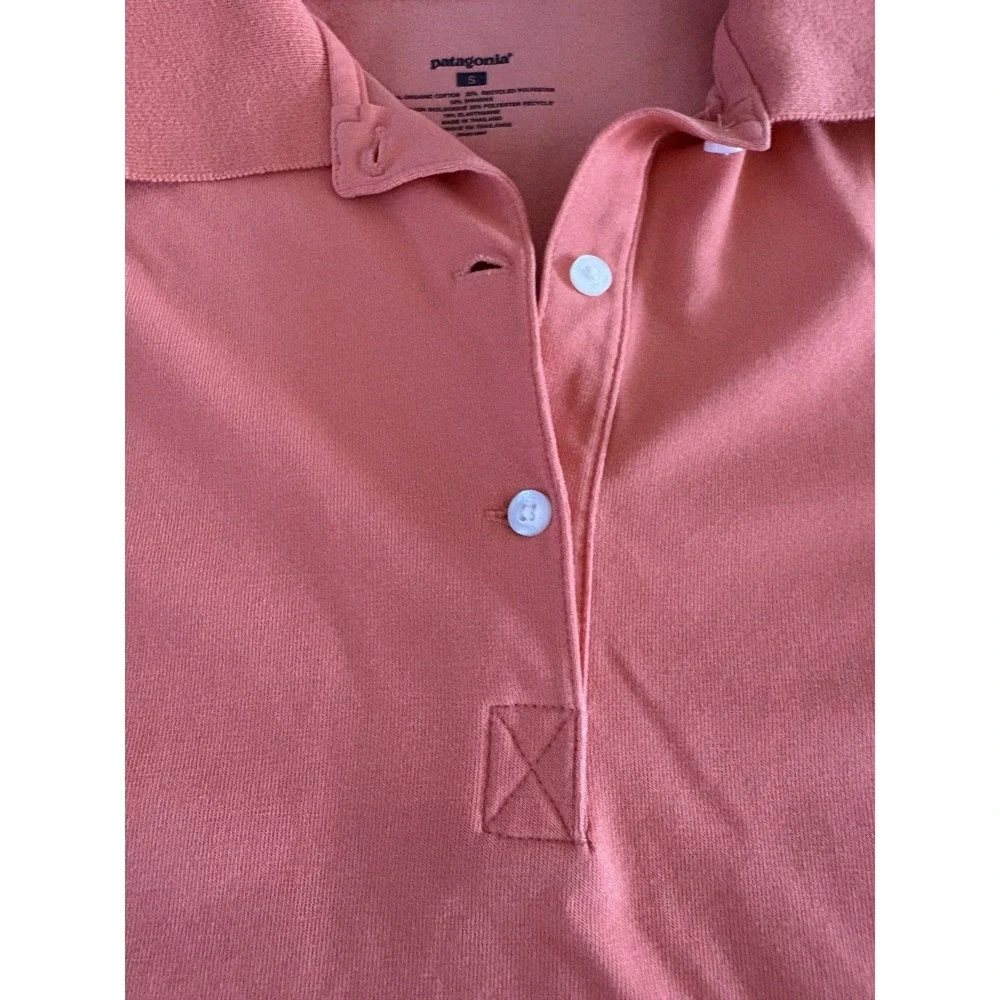 Patagonia Polo Button Down Shirt Casual Golf Salmon Pink Top Women's‎ Small